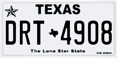 TX license plate DRT4908