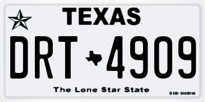 TX license plate DRT4909