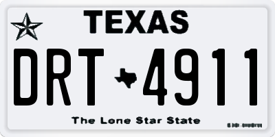 TX license plate DRT4911