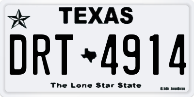 TX license plate DRT4914