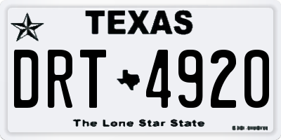 TX license plate DRT4920