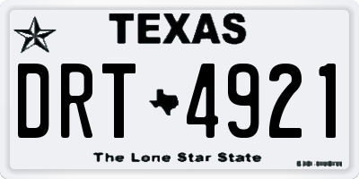 TX license plate DRT4921