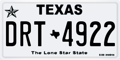 TX license plate DRT4922