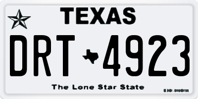 TX license plate DRT4923