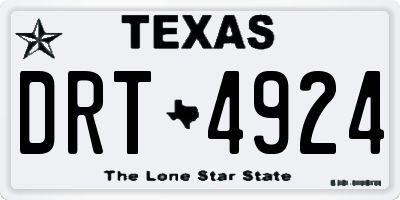 TX license plate DRT4924