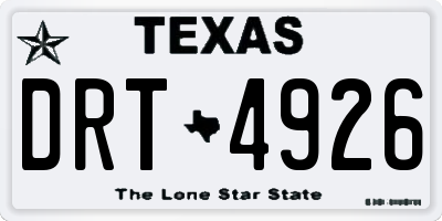 TX license plate DRT4926