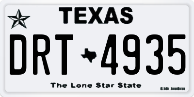 TX license plate DRT4935