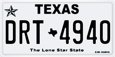 TX license plate DRT4940