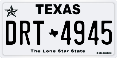TX license plate DRT4945