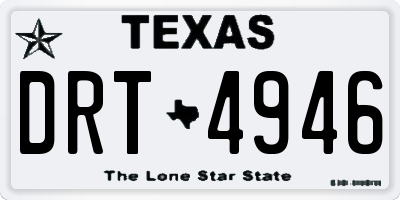 TX license plate DRT4946