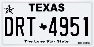 TX license plate DRT4951