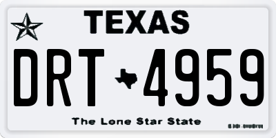 TX license plate DRT4959
