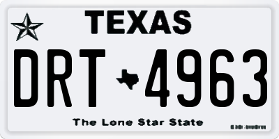 TX license plate DRT4963