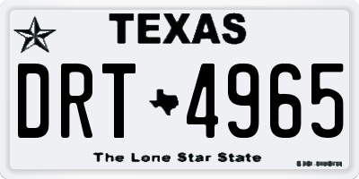 TX license plate DRT4965