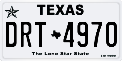 TX license plate DRT4970