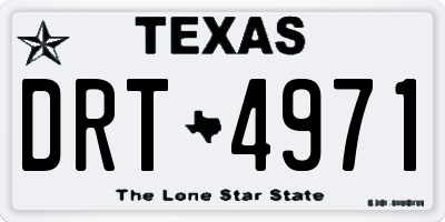 TX license plate DRT4971