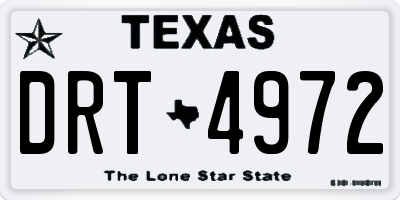TX license plate DRT4972