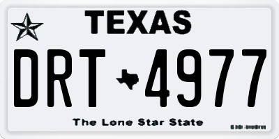 TX license plate DRT4977