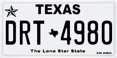 TX license plate DRT4980