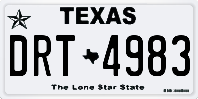 TX license plate DRT4983
