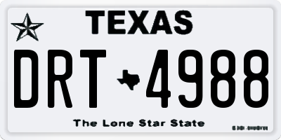 TX license plate DRT4988