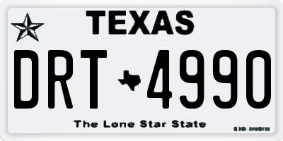 TX license plate DRT4990