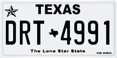 TX license plate DRT4991