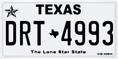 TX license plate DRT4993