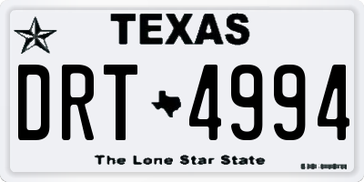 TX license plate DRT4994