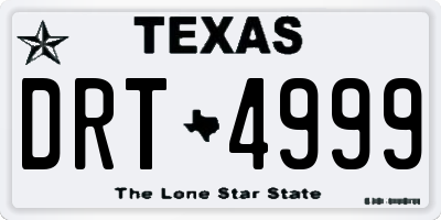 TX license plate DRT4999