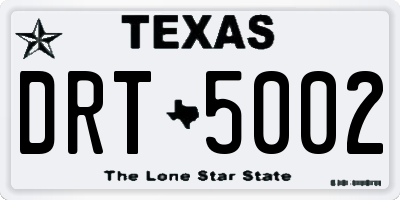TX license plate DRT5002