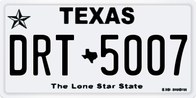 TX license plate DRT5007