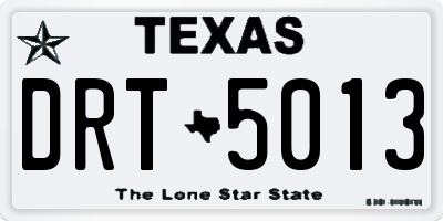 TX license plate DRT5013