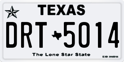 TX license plate DRT5014