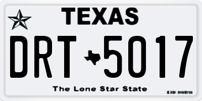TX license plate DRT5017