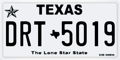 TX license plate DRT5019