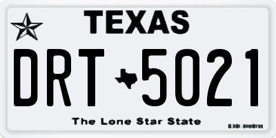TX license plate DRT5021