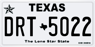 TX license plate DRT5022