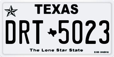 TX license plate DRT5023