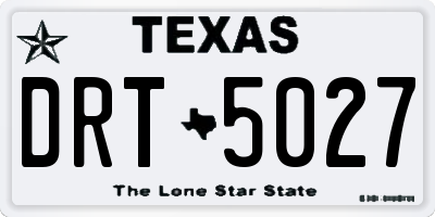 TX license plate DRT5027