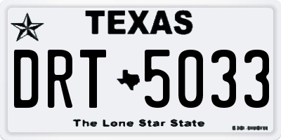 TX license plate DRT5033