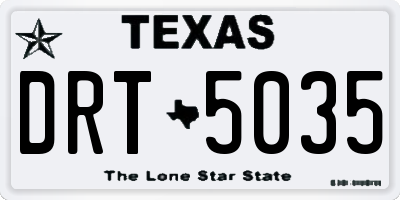TX license plate DRT5035