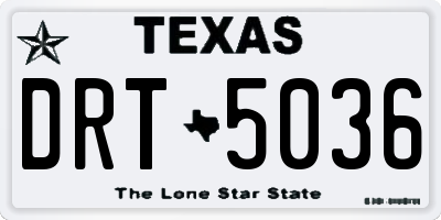 TX license plate DRT5036