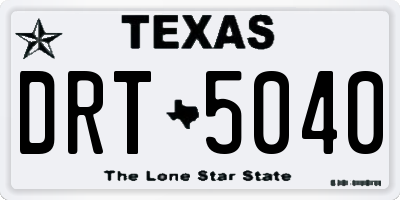 TX license plate DRT5040