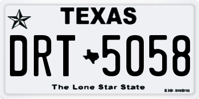 TX license plate DRT5058