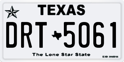 TX license plate DRT5061