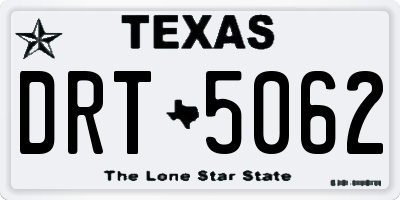 TX license plate DRT5062