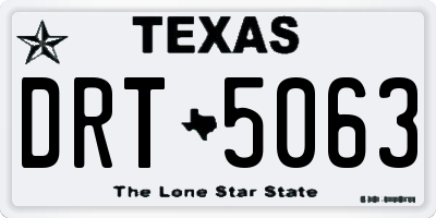 TX license plate DRT5063