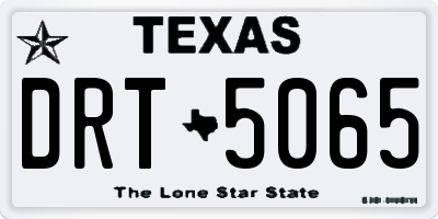 TX license plate DRT5065