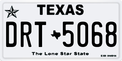 TX license plate DRT5068